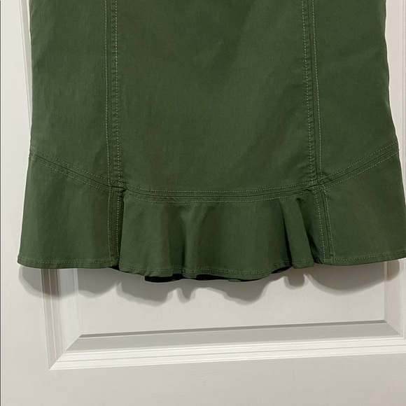 Anthropologie Elevenses Olive Green Fishtail Pencil Skirt Sz 8 - Picture 3 of 7